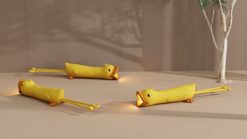 Torcia a forma di anatra in silicone ricaricabile con USB incluso, con luce fissa e intermittente, per un'idea regalo simpatica e originale